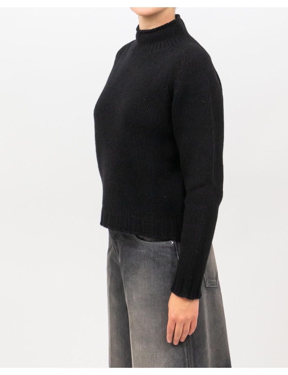 Arovescio - Lupetto Lana Nero Donna W1663/06 999 BLACK I25