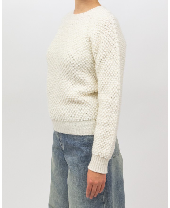 Arovescio - Maglia Nido d'Ape Bianca Donna W1805/09 007 MILK I25