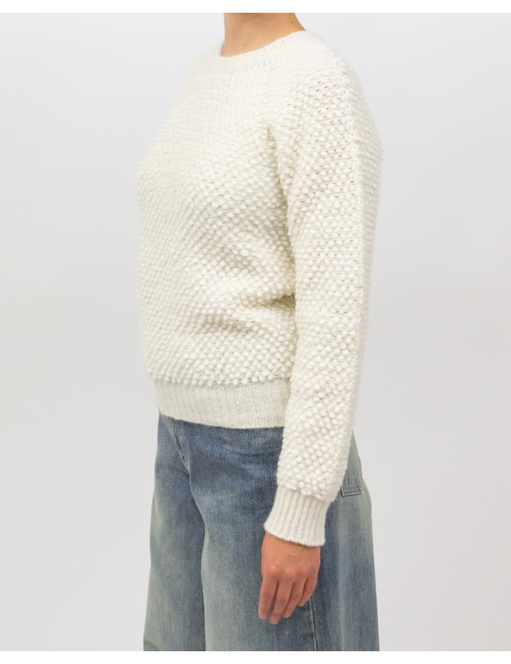 Arovescio - Maglia Nido d'Ape Bianca Donna W1805/09 007 MILK I25