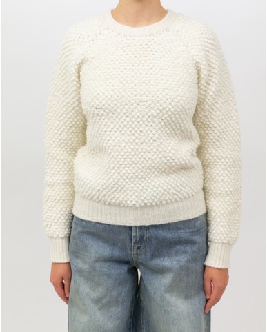 Arovescio - Maglia Nido d'Ape Bianca Donna W1805/09 007 MILK I25