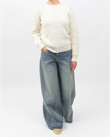 Arovescio - Maglia Nido d'Ape Bianca Donna W1805/09 007 MILK I25