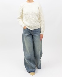 Arovescio - Maglia Nido d'Ape Bianca Donna W1805/09 007 MILK I25