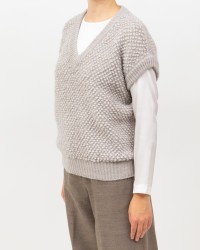 Arovescio - Gilet Nido d'Ape Beige Donna W1807/09 061 MASTICE I25