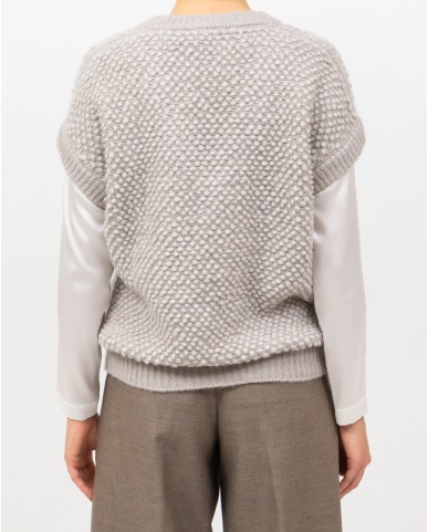 Arovescio - Gilet Nido d'Ape Beige Donna W1807/09 061 MASTICE I25