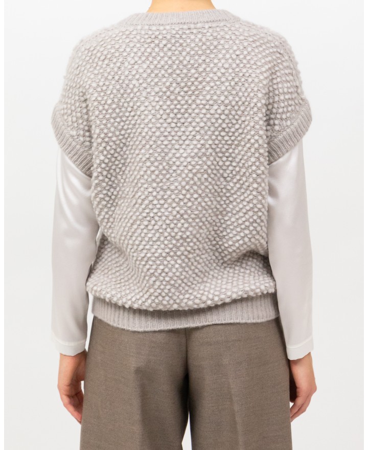 Arovescio - Gilet Nido d'Ape Beige Donna W1807/09 061 MASTICE I25