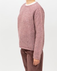 Arovescio - Maglia Girocollo Rete Rosa Donna W1810/09 304 BLUSH I25