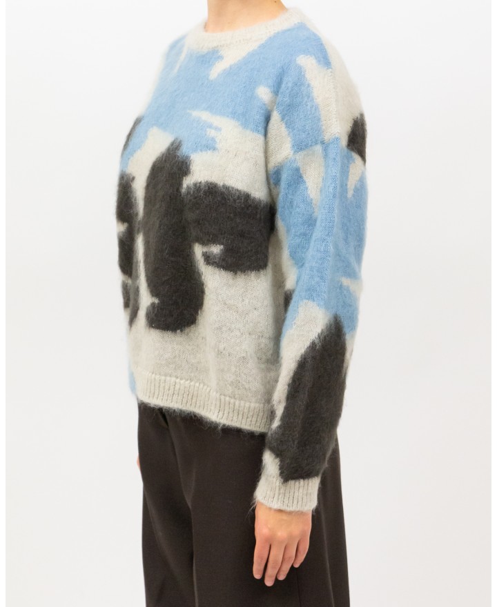 Roberto Collina - Girocollo Fantasia Beige Donna F28001 03 GRIGIO/AVI I25