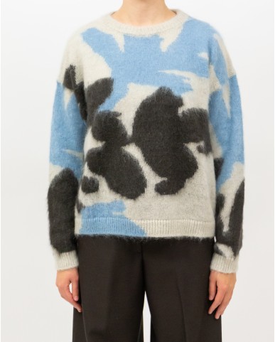 Roberto Collina - Girocollo Fantasia Beige Donna F28001 03 GRIGIO/AVI I25