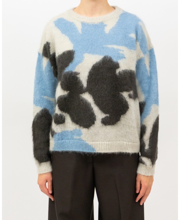 Roberto Collina - Girocollo Fantasia Beige Donna F28001 03 GRIGIO/AVI I25