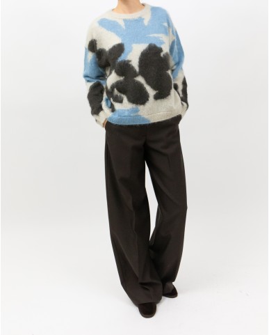 Roberto Collina - Girocollo Fantasia Beige Donna F28001 03 GRIGIO/AVI I25