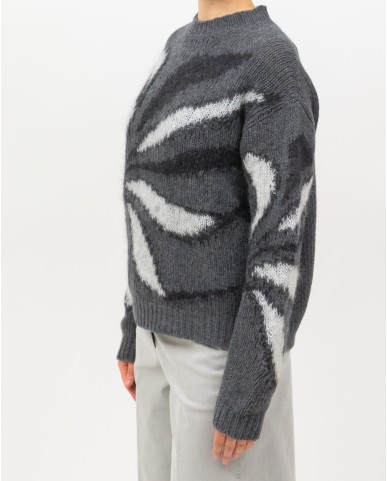 Roberto Collina - Girocollo Fantasia Grigio Donna F50001 21 GRIGIO I25