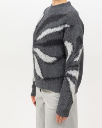 Roberto Collina - Girocollo Fantasia Grigio Donna F50001 21 GRIGIO I25