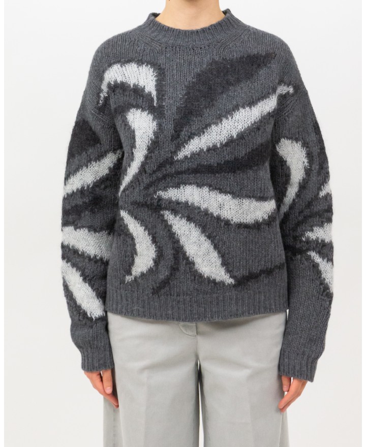 Roberto Collina - Girocollo Fantasia Grigio Donna F50001 21 GRIGIO I25