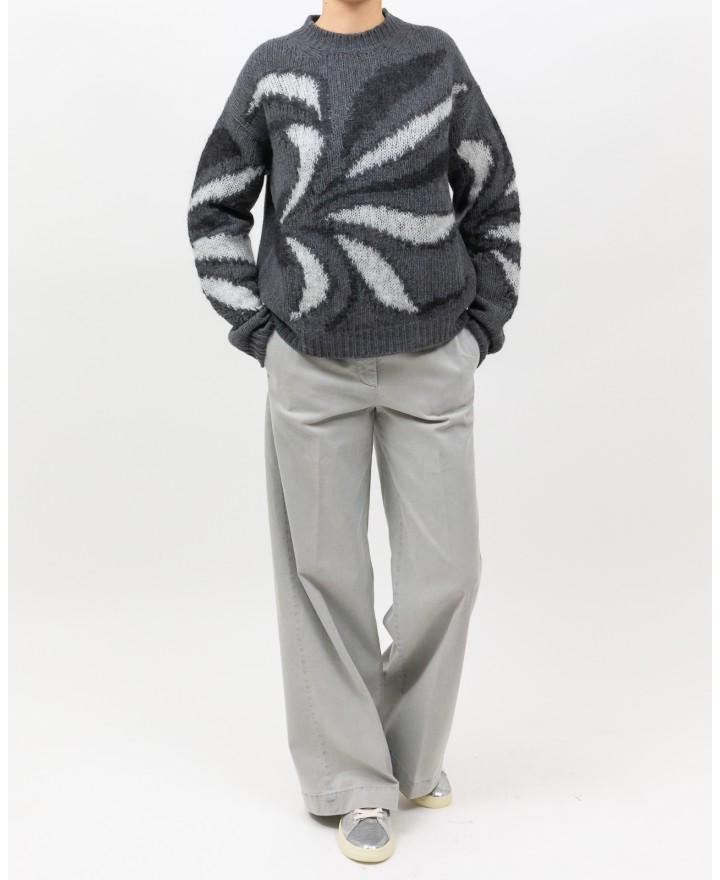 Roberto Collina - Girocollo Fantasia Grigio Donna F50001 21 GRIGIO I25