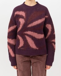 Roberto Collina - Girocollo Fantasia Bordeaux Donna F50001 36 FICO I25