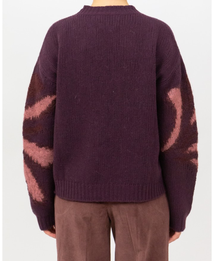 Roberto Collina - Girocollo Fantasia Bordeaux Donna F50001 36 FICO I25