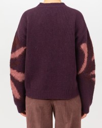 Roberto Collina - Girocollo Fantasia Bordeaux Donna F50001 36 FICO I25