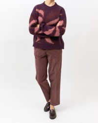 Roberto Collina - Girocollo Fantasia Bordeaux Donna F50001 36 FICO I25