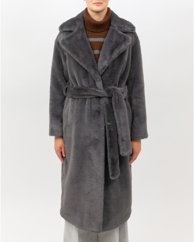 Herno - Women's Long Gray Fur Coat CA000586D 12422 9480 I25
