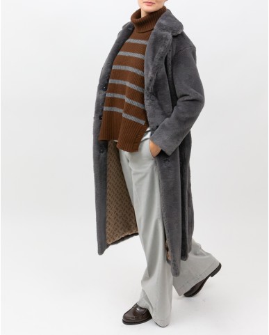 Herno - Women's Long Gray Fur Coat CA000586D 12422 9480 I25