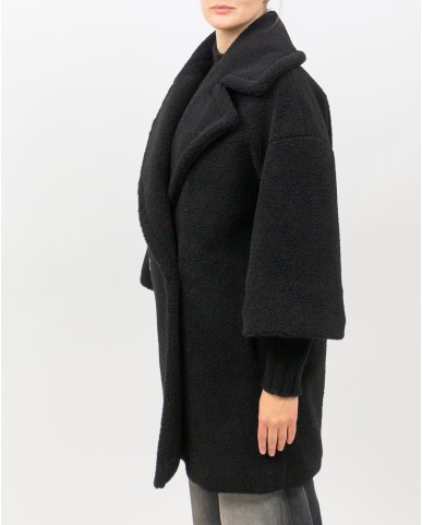 Herno - Women's Short Black Teddy Coat GC000492D 12735 9300 I25
