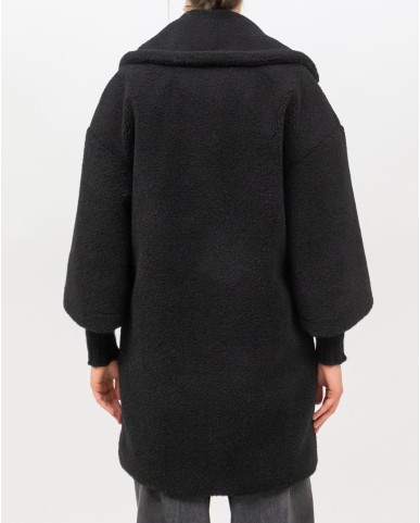Herno - Women's Short Black Teddy Coat GC000492D 12735 9300 I25