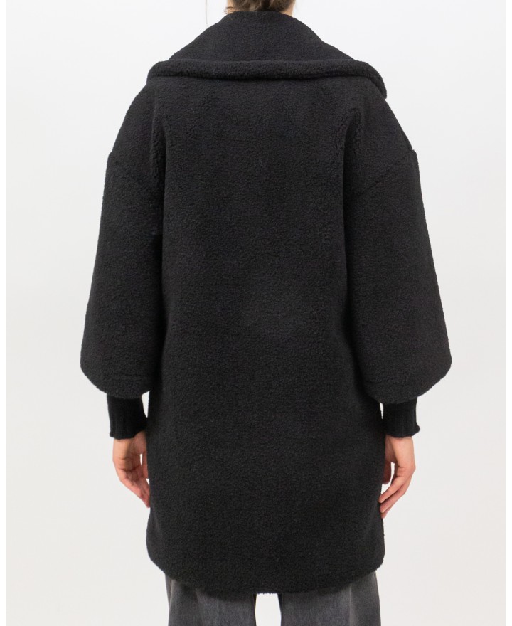 Herno - Women's Short Black Teddy Coat GC000492D 12735 9300 I25