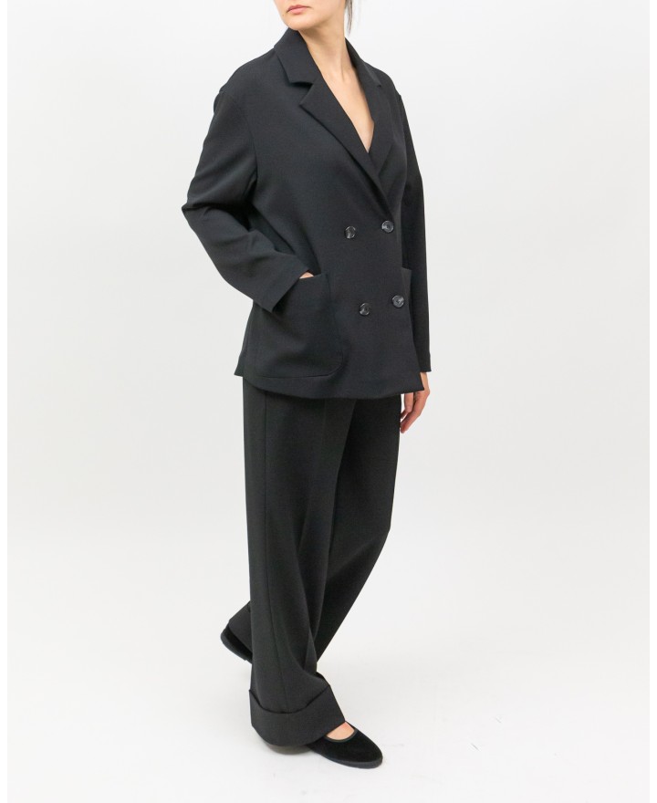 Inès - Giacca Doppiopetto Spacco Nera Donna 4010 4334 99 I25