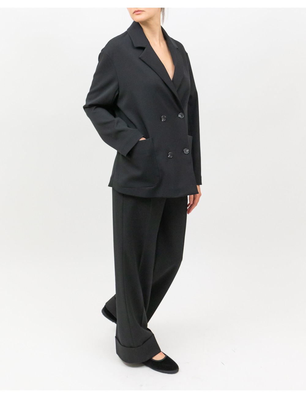 Inès - Giacca Doppiopetto Spacco Nera Donna 4010 4334 99 I25