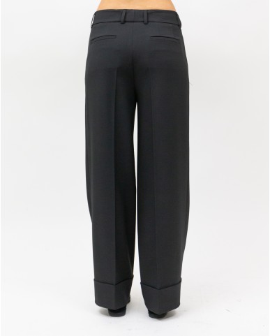 Inès - Women's Black Turn-Up Trousers 4350 4334 99 I25