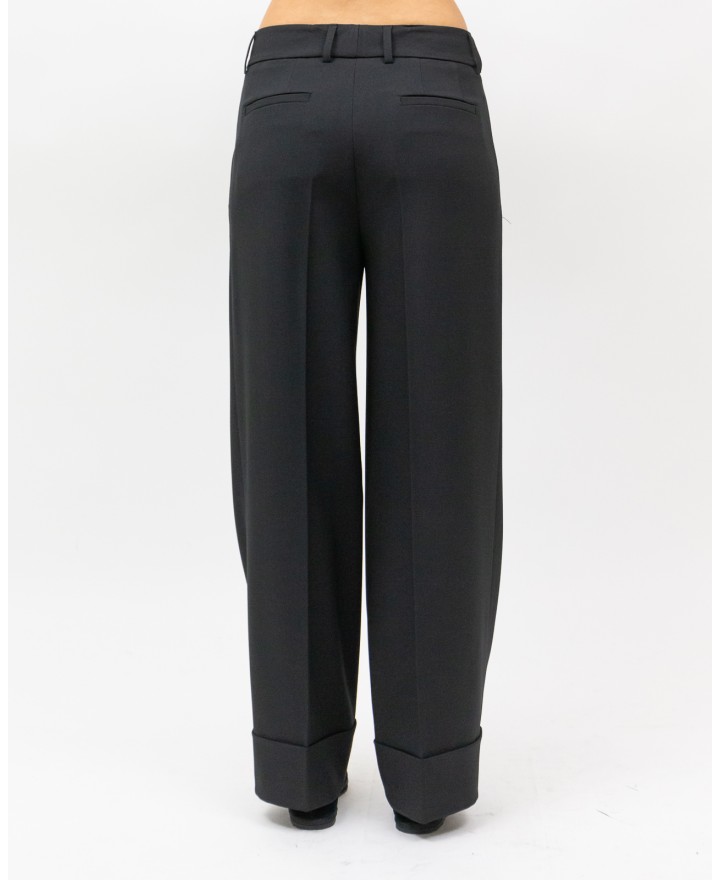 Inès - Women's Black Turn-Up Trousers 4350 4334 99 I25