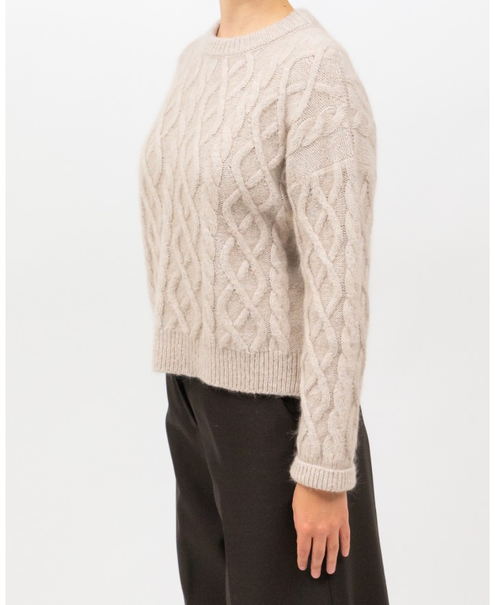 Peserico - Maglia Alpaca Treccia Beige Donna M99478F05 047 I25