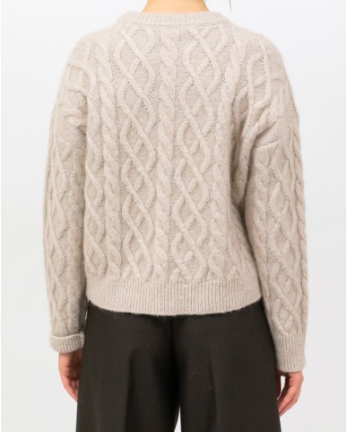 Peserico - Maglia Alpaca Treccia Beige Donna M99478F05 047 I25