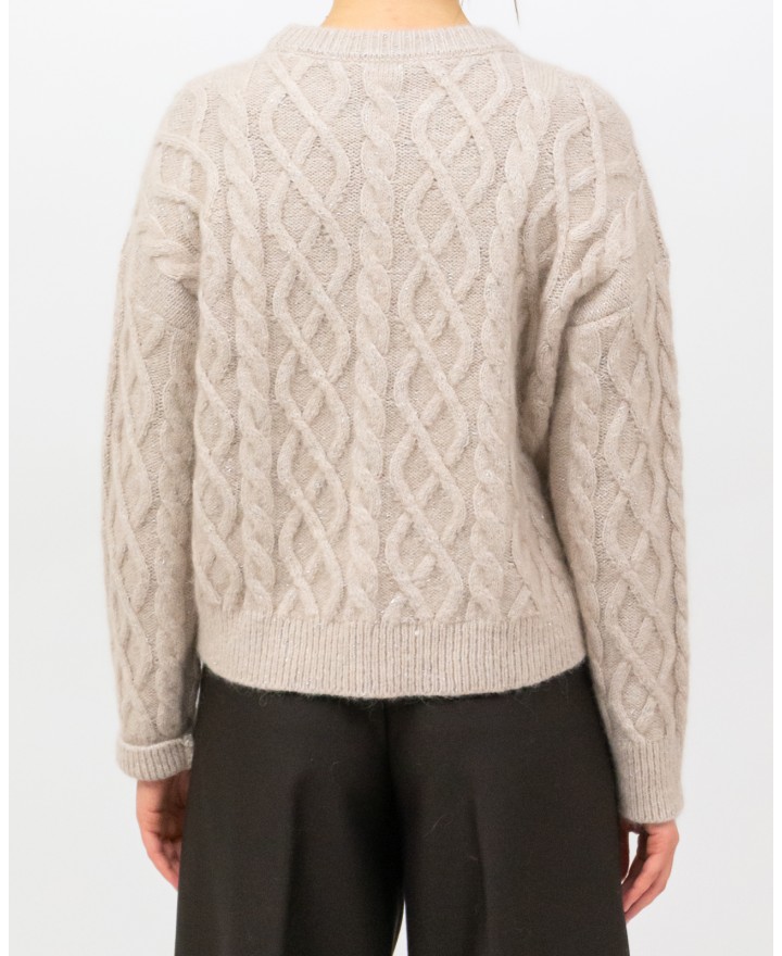 Peserico - Maglia Alpaca Treccia Beige Donna M99478F05 047 I25