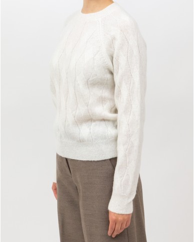 Peserico - Maglia Girocollo Alpaca Bianca Donna S99375F07 03A I25