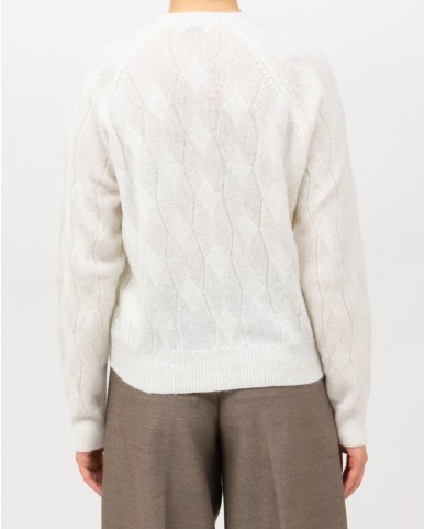 Peserico - Maglia Girocollo Alpaca Bianca Donna S99375F07 03A I25