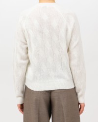 Peserico - Maglia Girocollo Alpaca Bianca Donna S99375F07 03A I25