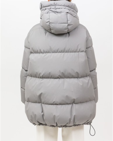 Herno - Women's Long Laminar Down Jacket in Gray PI00370DL 11106 9436 I25