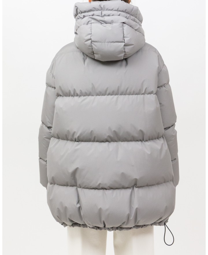 Herno - Women's Long Laminar Down Jacket in Gray PI00370DL 11106 9436 I25