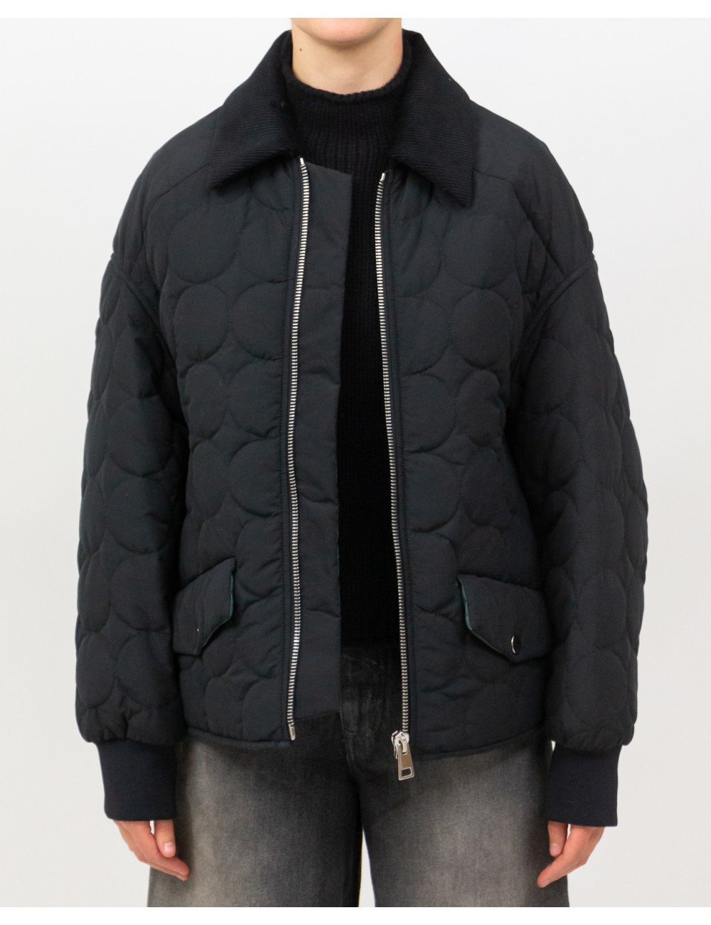 Tela - Women's Black Bubble Quilted Jacket 090069 X001 NERO I25