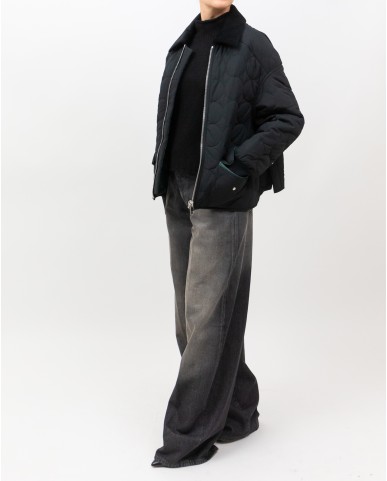 Tela - Women's Black Bubble Quilted Jacket 090069 X001 NERO I25