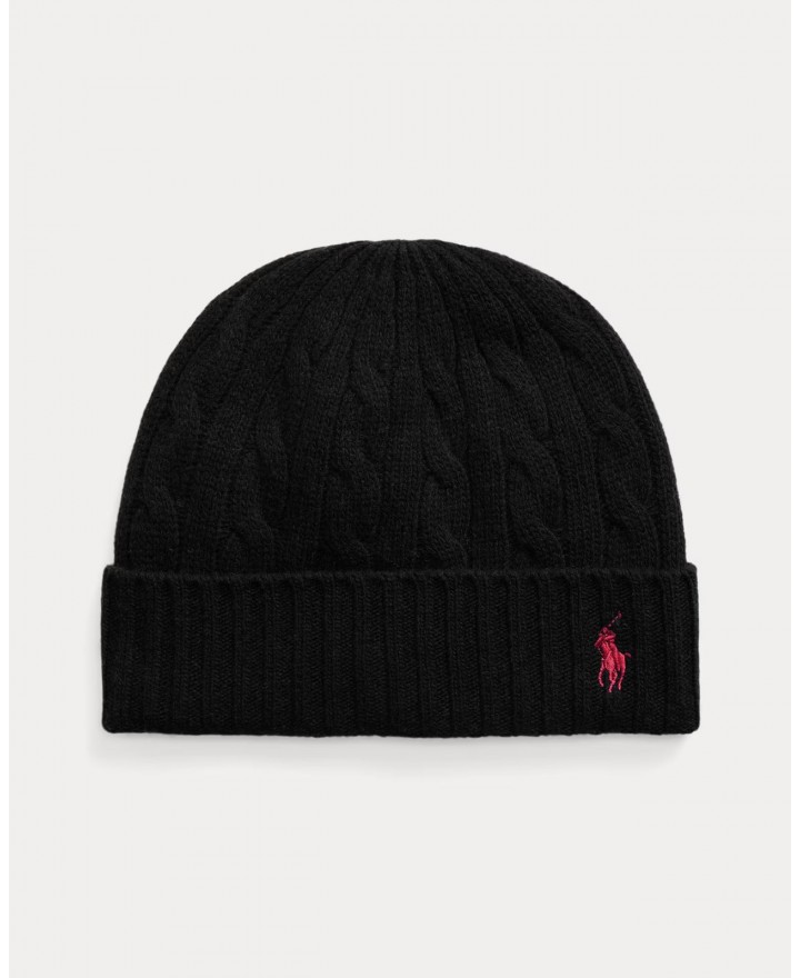 Polo Ralph Lauren - Berretto Treccia Lana Nero 449959346001 I25