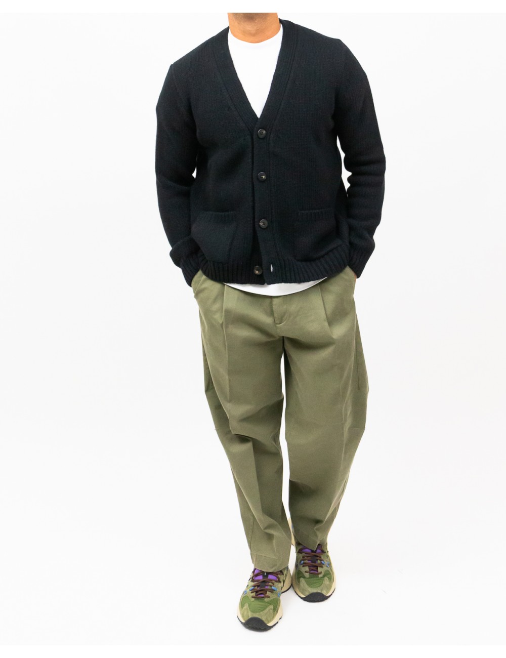 A Trip In A Bag - Cardigan Scollo V Nero Uomo ATF7310 100 BLACK I25