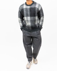 Roberto Collina - Maglia Girocollo Quadri Grigia Uomo M15001 21 PIOMBO I25