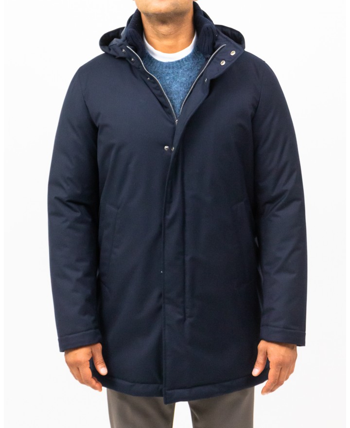 Herno - Piumino Collo in Maglia Blu Uomo PI001155U 12638 9200 I25