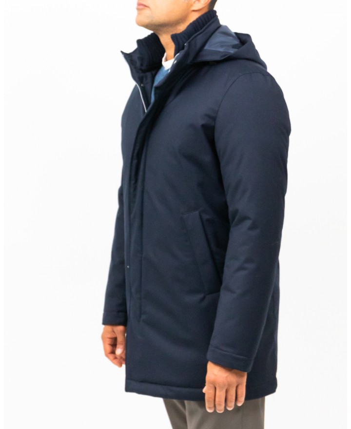 Herno - Piumino Collo in Maglia Blu Uomo PI001155U 12638 9200 I25