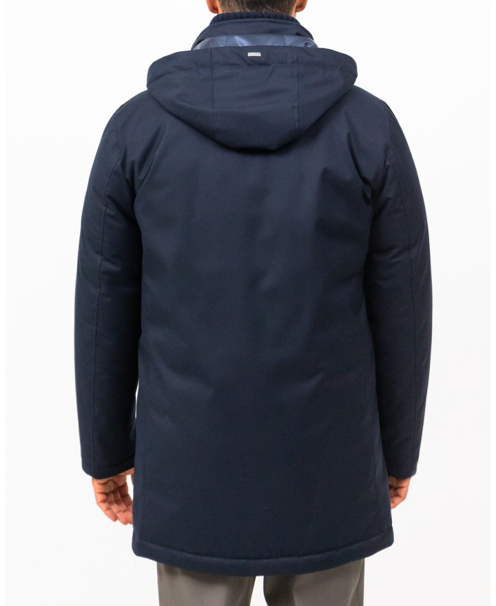 Herno - Piumino Collo in Maglia Blu Uomo PI001155U 12638 9200 I25