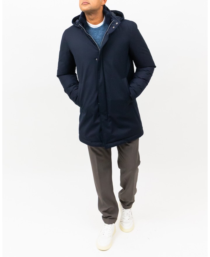 Herno - Piumino Collo in Maglia Blu Uomo PI001155U 12638 9200 I25