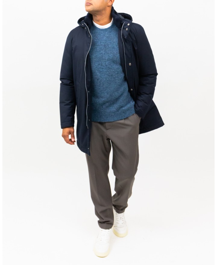 Herno - Piumino Collo in Maglia Blu Uomo PI001155U 12638 9200 I25