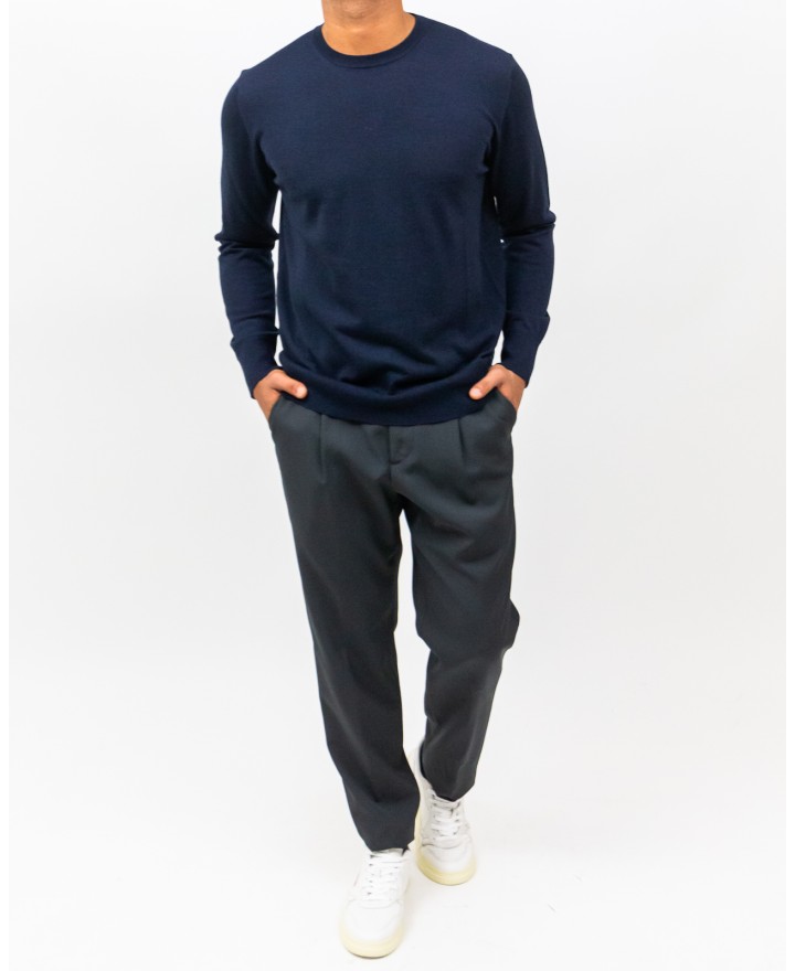 Hindustrie - Maglia Girocollo Blu Uomo HMA003 F10 0005 I25